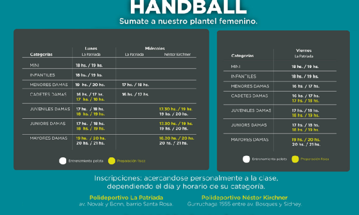 Florencio Varela: Inscripción y prueba para selectivos de Handball